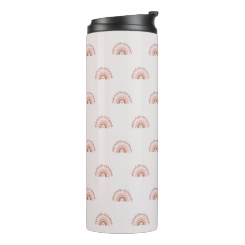 Terracotta Boho Rainbow Dusty Pink   Thermal Tumbler