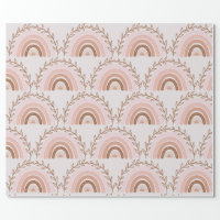 Terracotta Boho Rainbow, Dusty Pink Wrapping Paper