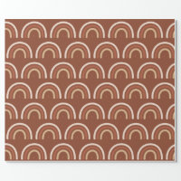 Terracotta Boho Rainbow, Dusty Pink Wrapping Paper