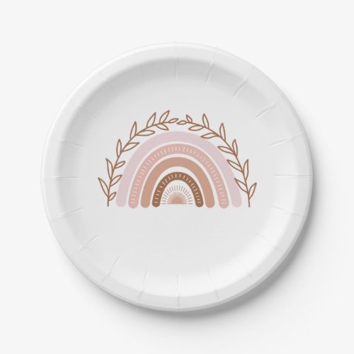 Terracotta Boho Rainbow Paper Plates