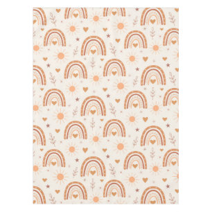 Terracotta  boho rainbow pattern   baby shower  tablecloth