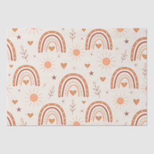 Terracotta boho rainbow pattern tissue paper