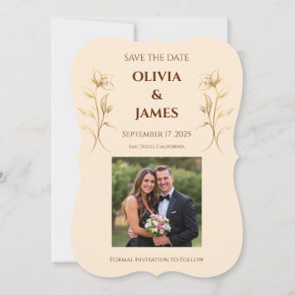 Terracotta Boho Save the Date Card for wedding