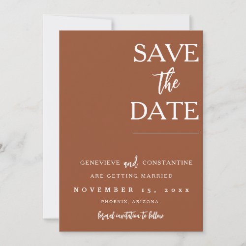 Terracotta Boho Save the Date Engagement Photo Invitation