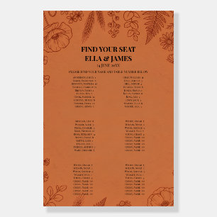 Terracotta Boho Seating Chart Sign