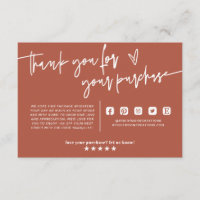 Terracotta Boho Small Business Thank You Insert