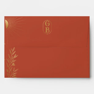 Terracotta Boho Sun Wedding Envelope
