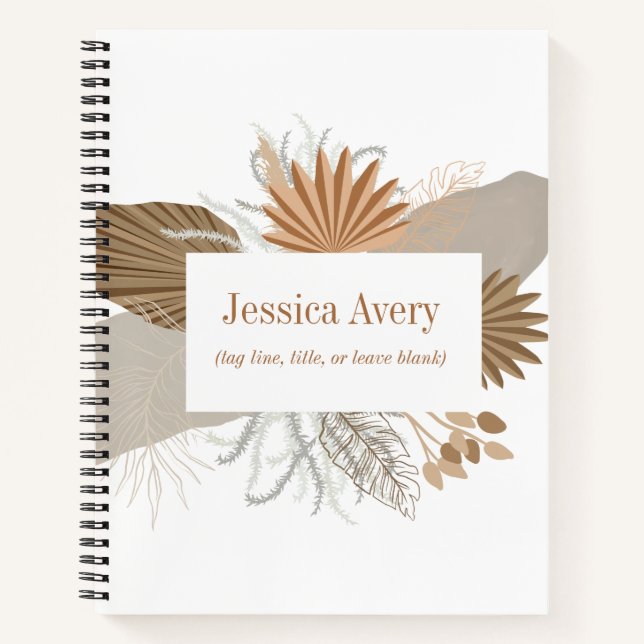 Terracotta Boho Tropical  Notebook (Front)