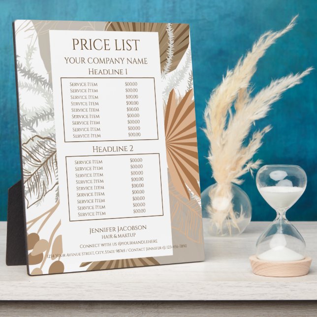 Terracotta Boho Tropical  Plaque (Side)