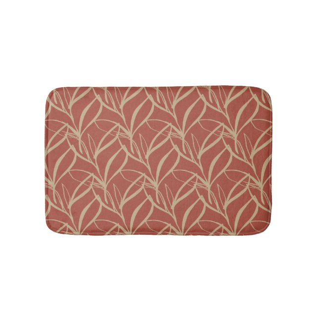 Terracotta Boho Watercolor Bath Mat (Front)