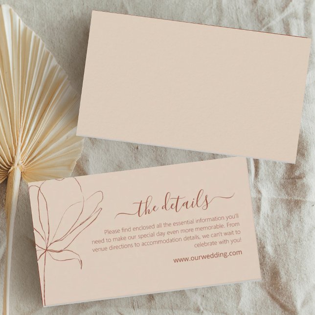 Terracotta Boho Wedding Details Enclosure Card (Creator Uploaded)