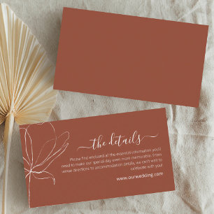 Terracotta Boho Wedding Details Enclosure Card