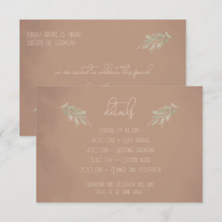Terracotta Boho Wedding Enclosure Card
