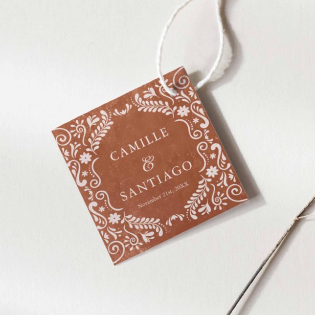 Terracotta Boho Wedding Favor Tags (Terracotta Rustic Wedding Favor Tags)
