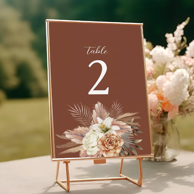 Terracotta Boho Wedding Floral Table Number (Creator Uploaded)