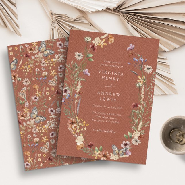 Terracotta Boho Wedding Invitation (Creator Uploaded)