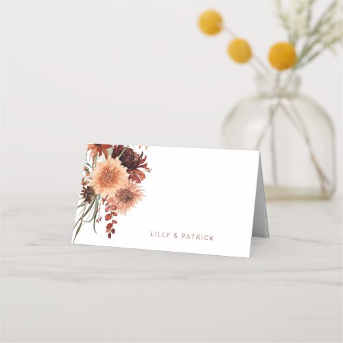 Terracotta Boho Wedding  Place Card