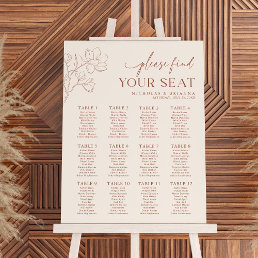 Terracotta Boho Wedding Reception Seating Chart Foam Board