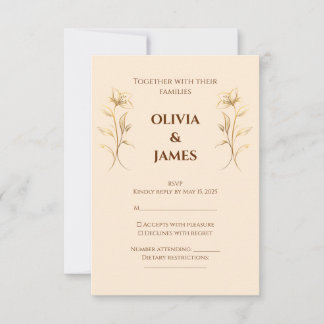 Terracotta Boho Wedding RSVP Card