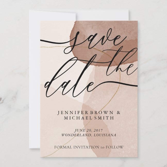 Terracotta Boho Wedding Save Date Custom Photo Save The Date