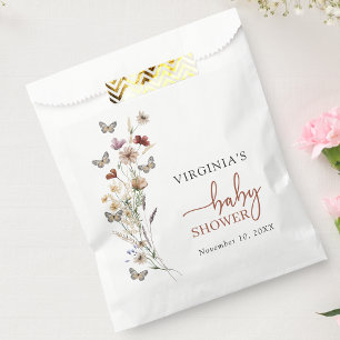 Terracotta Boho Wildflower Baby Shower Favor Bag