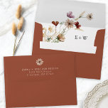 Terracotta Boho Wildflower Envelope<br><div class="desc">Terracotta Boho Wildflower envelope. This stylish & elegant wedding invitation envelope features gorgeous hand-painted watercolor wildflowers arranged as a lovely bouquet,  a bride and groom's monogram,  and a return address. Find matching items in the Terracotta Boho Wildflower Wedding Collection.</div>