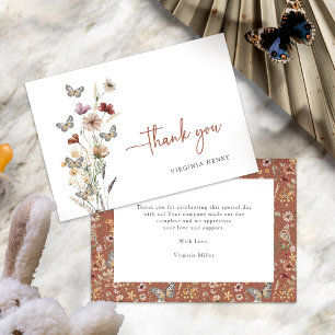 Terracotta Boho Wildflower Thank You Cards