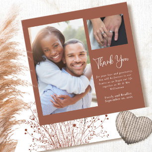 Terracotta Boho Wildflower Wedding Thank You Invitation