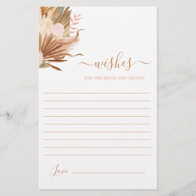 Terracotta Boho Wishes for the Bride card (Front)