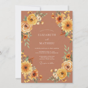 Terracotta Bold Autumn Wedding Invitation