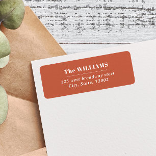 TERRACOTTA Bold Modern Elegant family name Label