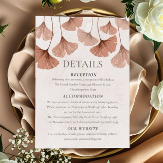 Terracotta Botancial Fall Wedding  Enclosure Card