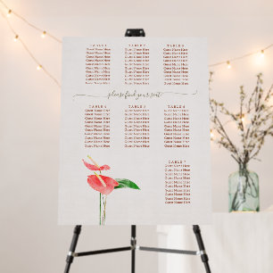 Terracotta Botanical Boho 7 Table Seating Chart Foam Board