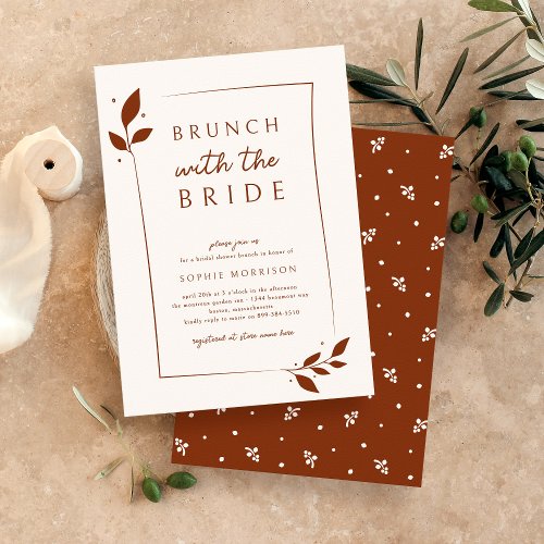 Terracotta Botanical Brunch Bride Bridal Shower Invitation