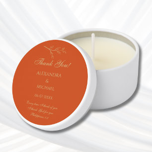 Terracotta Botanical Christian Wedding Thank You Mini Candle Favors