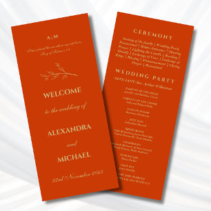Terracotta Botanical Minimalist Christian Wedding Program