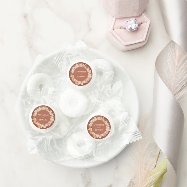 Terracotta botanical modern elegant floral favor (Wedding)