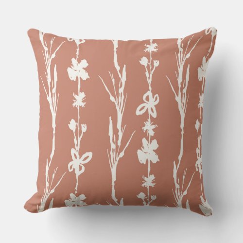 Terracotta Botanical Pillow for Natural Decor