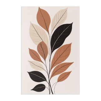 Terracotta Botanical Print: Stylish Bohemian Wall  Acrylic Print