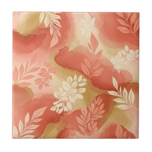 Terracotta Botanical - Warm Earthy Floral Ceramic Tile