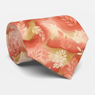 Terracotta Botanical - Warm Earthy Floral Neck Tie
