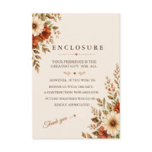 Terracotta Botanical Wedding Enclosure Card |