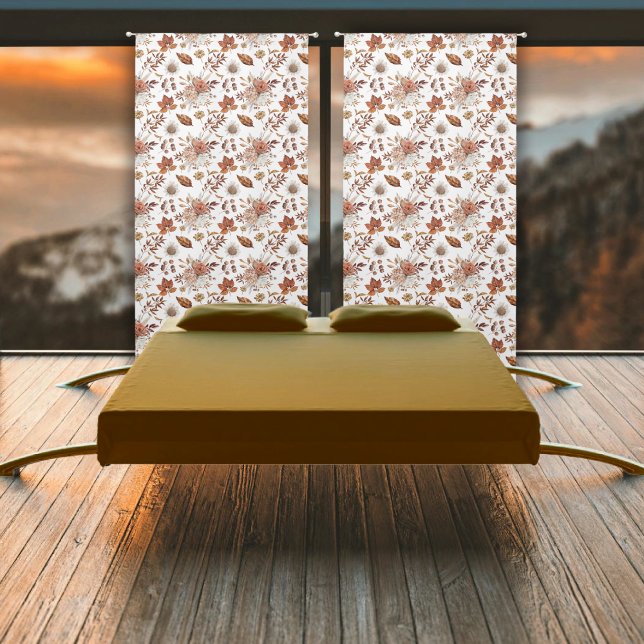 Terracotta bouquet of fall flowers arrangement sheer curtains (Creator Uploaded)