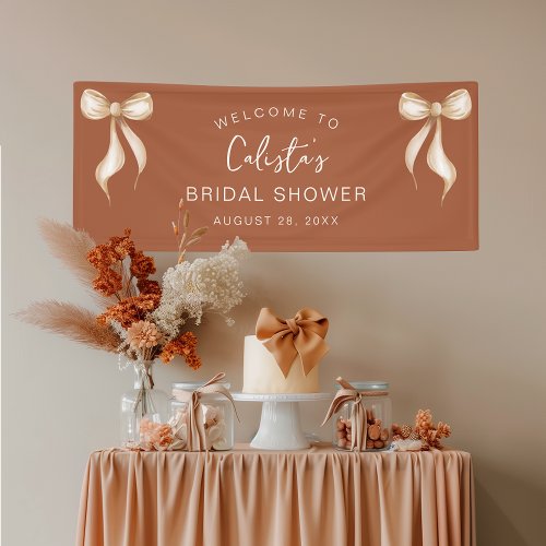 Terracotta Bow Personalized Welcome Bridal Shower Banner