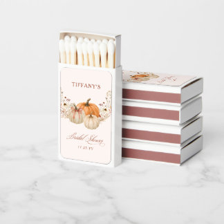 Terracotta Bow Pumpkin Floral  Fall Bridal Shower Matchboxes