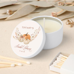 Terracotta Bow Pumpkin Floral Fall Bridal Shower Mini Candle Favors