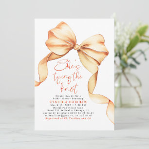 Terracotta Bow She's Tying the Knot Bridal Shower Invitation