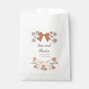 Terracotta Bows and Blossoms Boho Wedding Favor Bag