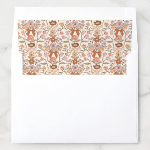 Terracotta Bows and Blossoms Rustic Wedding Envelope Liner