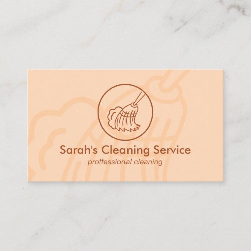 Terracotta Broom Home House Cleaning Business Card